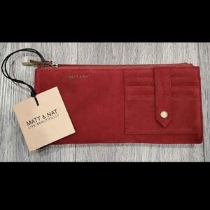 Matt & Nat Vegan Red Suede Wallet